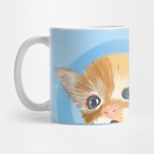 Peek a Boo Cute Little Kitten art Mug